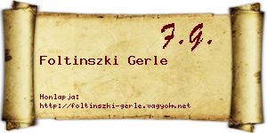 Foltinszki Gerle névjegykártya