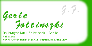 gerle foltinszki business card